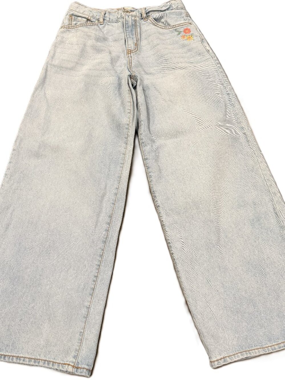 Levi's Signature Girls Light Wash Floral Embroidered Baggy Jeans Size 12